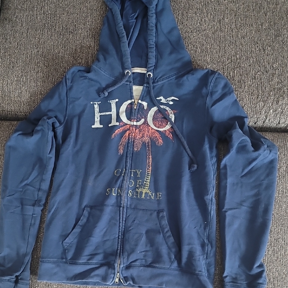 Hollister Blue Hoodie with Logo